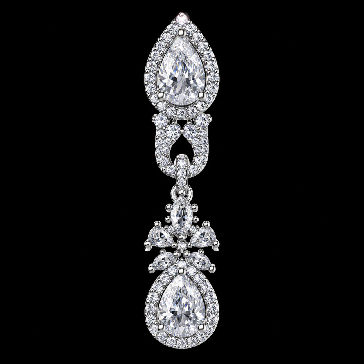 Classic Diamond Look Necklace Set with Earrings for Women