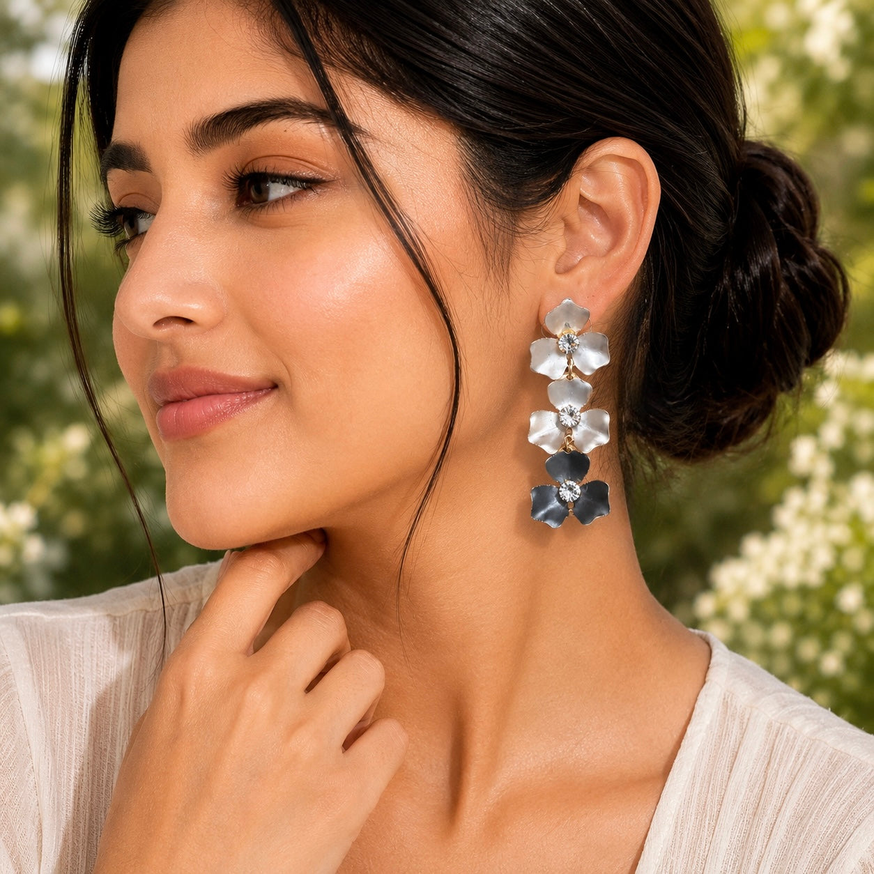 Elegant Floral Drop Earrings for Women | Designer Statement Party Wear Earrings