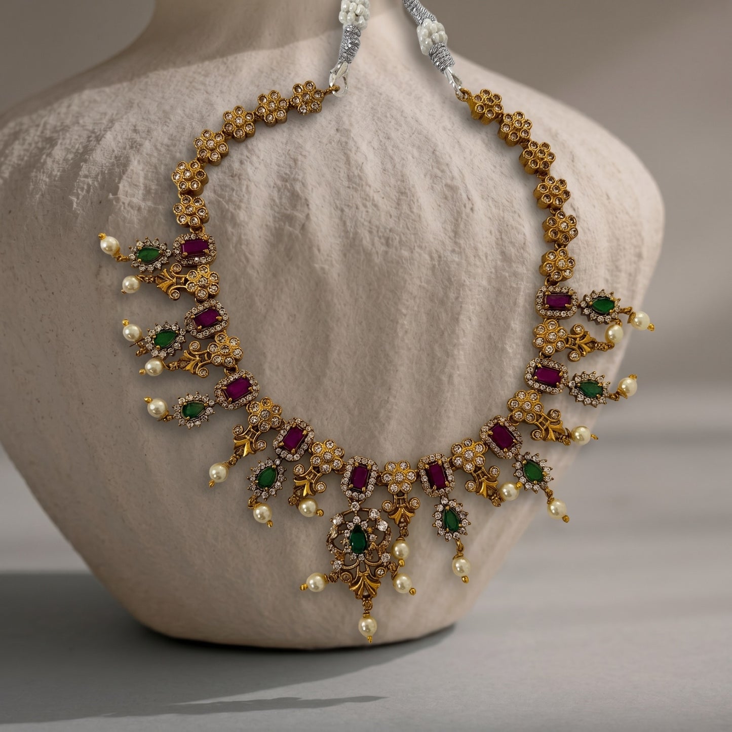 Ruby & Emerald Drop Necklace for Women | Traditional Wedding & Festive Jewelry