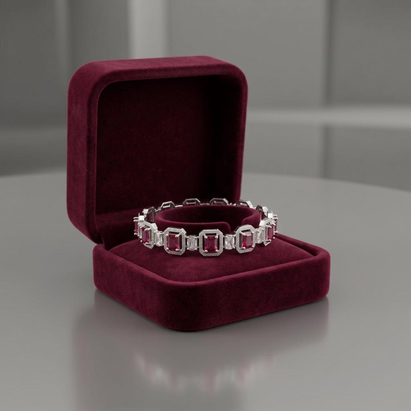 Ruby Radiance Bangle Set for Women | Elegant Red Stone Festive & Wedding Jewelry