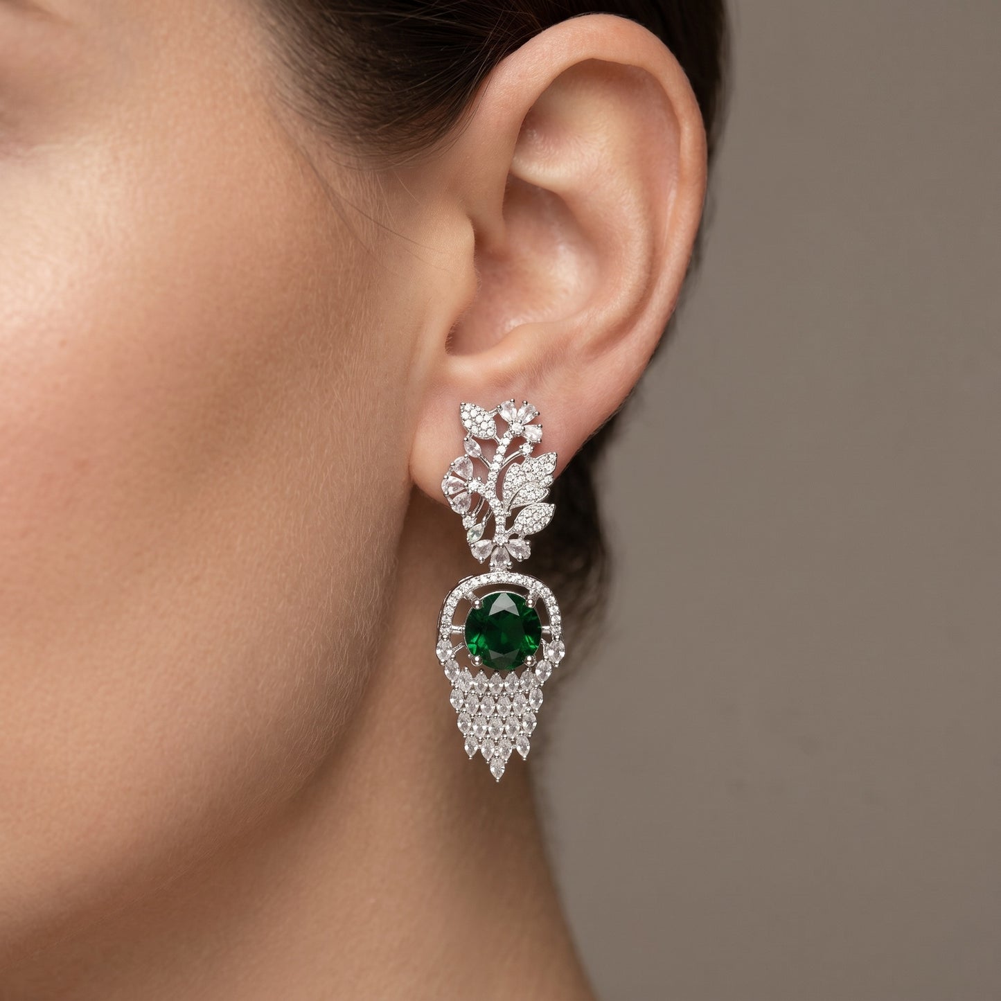 Forest Glow Drop Earrings for Women | Elegant Green Drop Party & Daily Wear Jewelry
