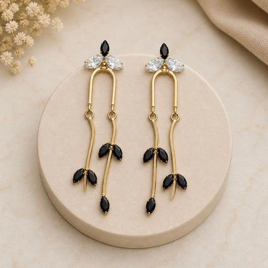 Elegant Floral Vine Drop Earrings for Women | Designer Statement Party Wear Earrings