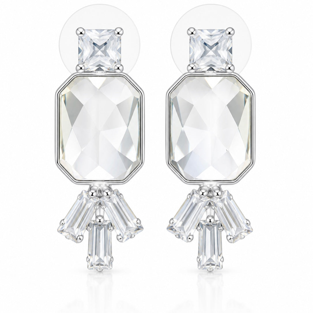 Elegant Geometric Crystal Drop Earrings for Women | Designer Statement Earrings