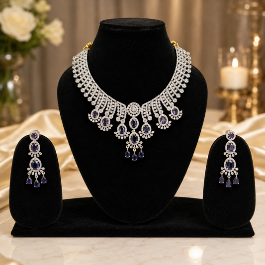 Wedding & Reception Wear Purple Jewelry Set for Women