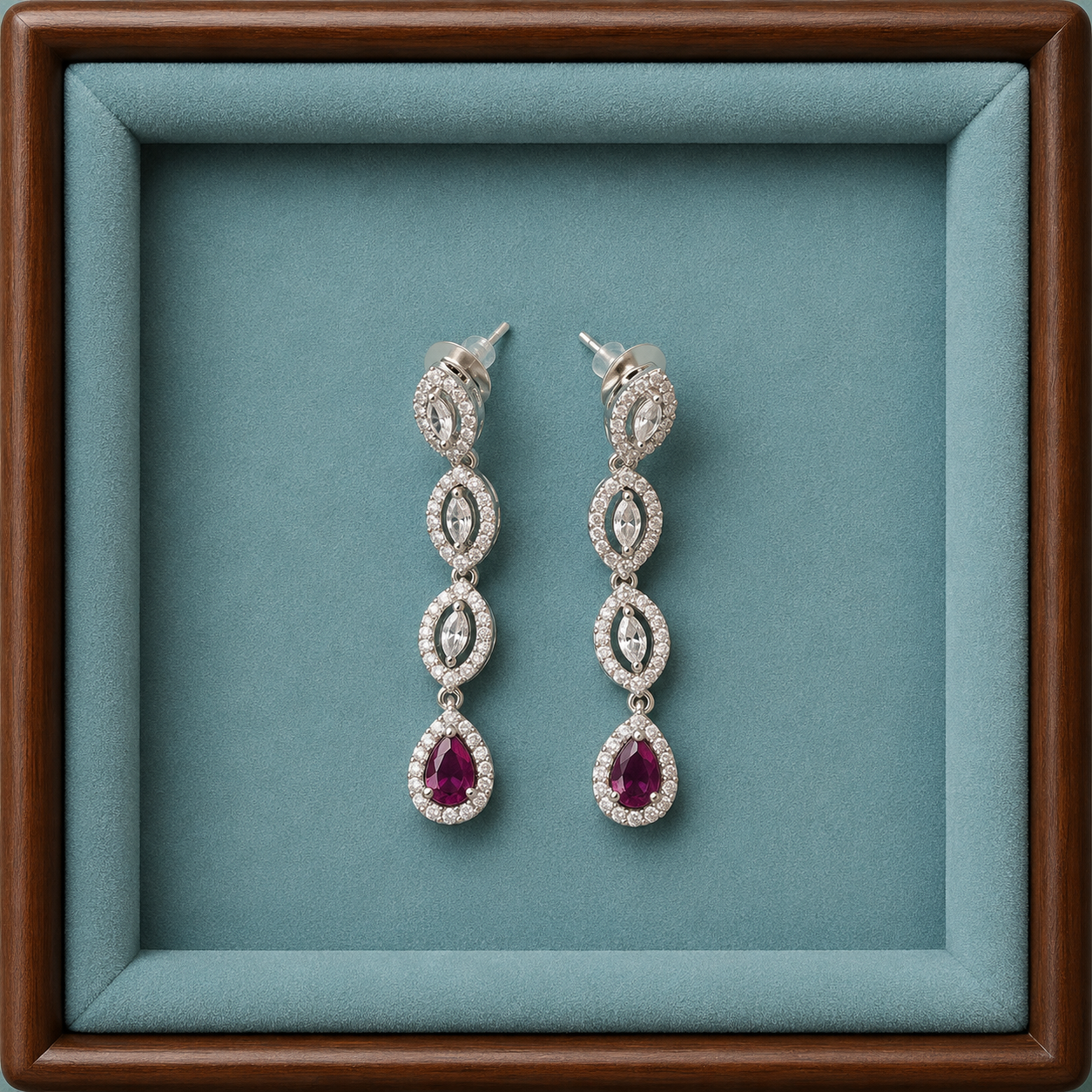 Elegant Marquise Stone Necklace & Earring Set for Women | Party Wear Jewelry Set