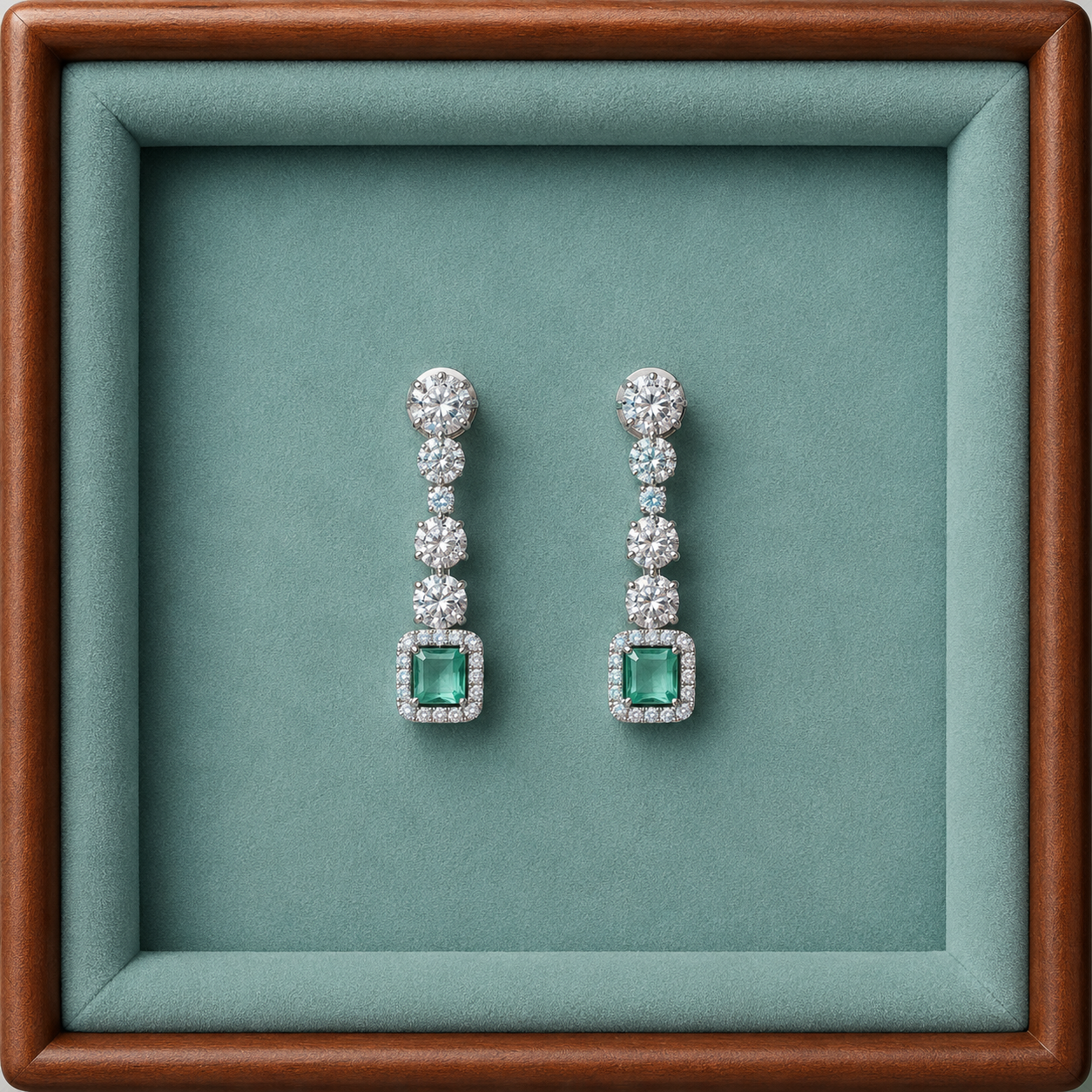 Elegant Square Crystal Necklace & Earring Set for Women | Premium Party Wear Jewelry