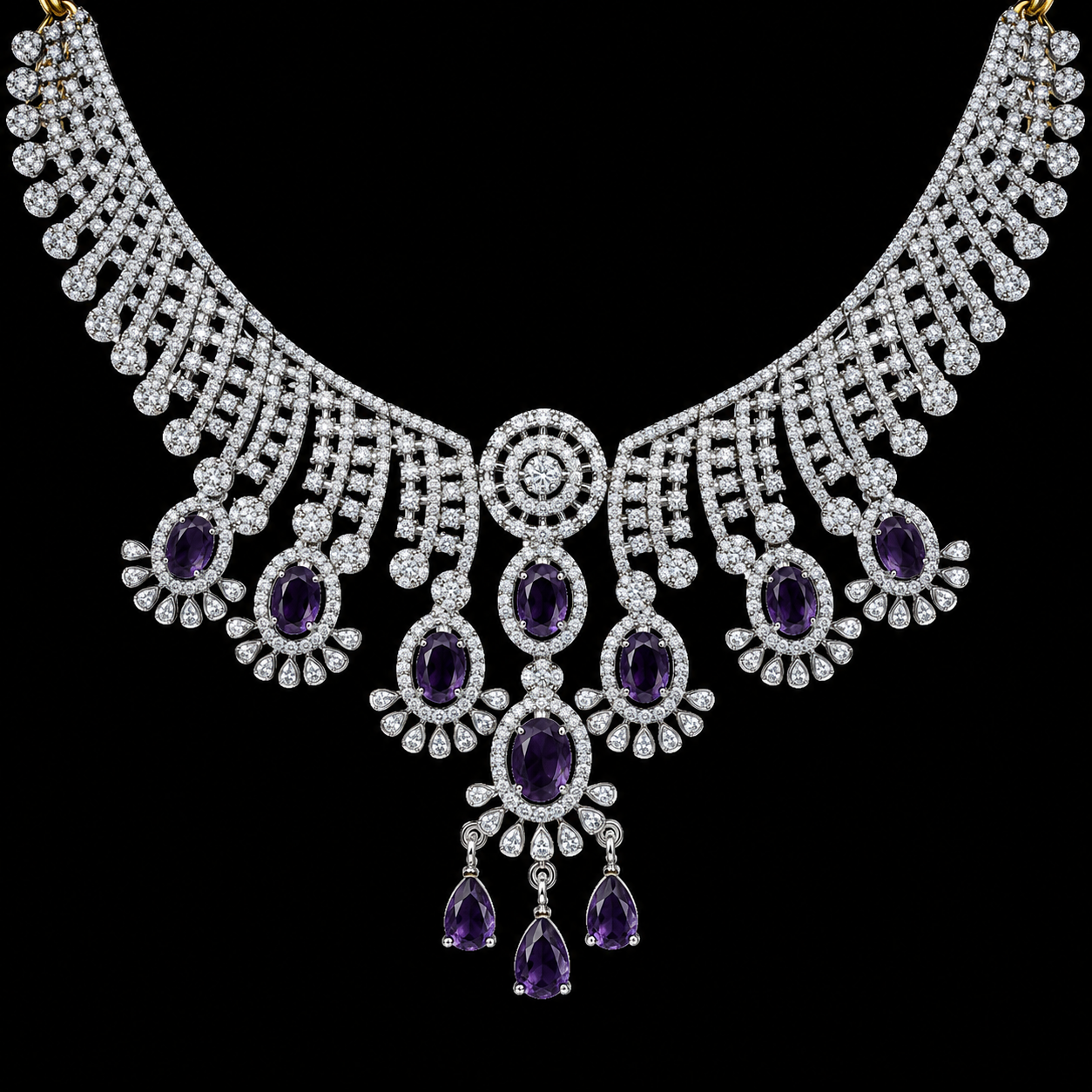Wedding & Reception Wear Purple Jewelry Set for Women