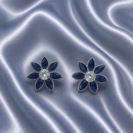 Elegant Floral Crystal Stud Earrings for Women | Stylish Party Wear Earrings