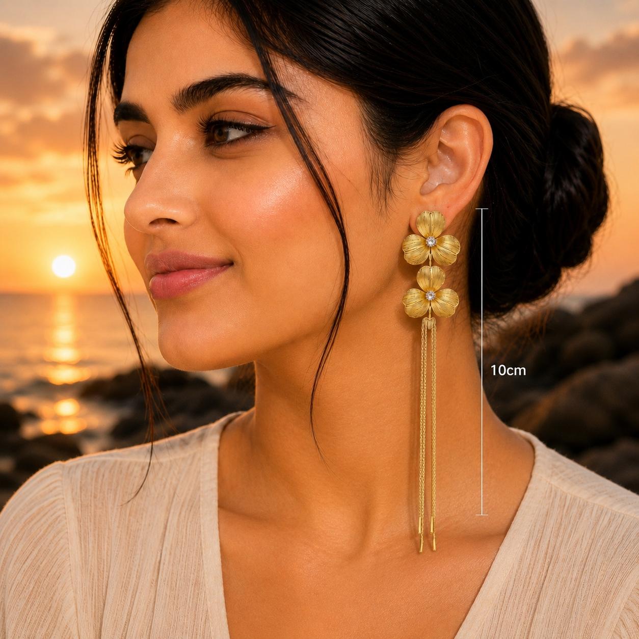 Elegant Floral Tassel Earrings for Women | Designer Statement Party Wear Earrings
