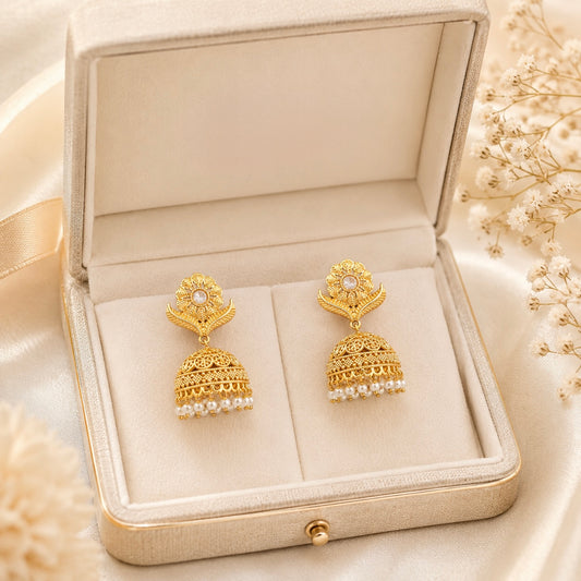 Floral Dome Jhumka Earrings for Women