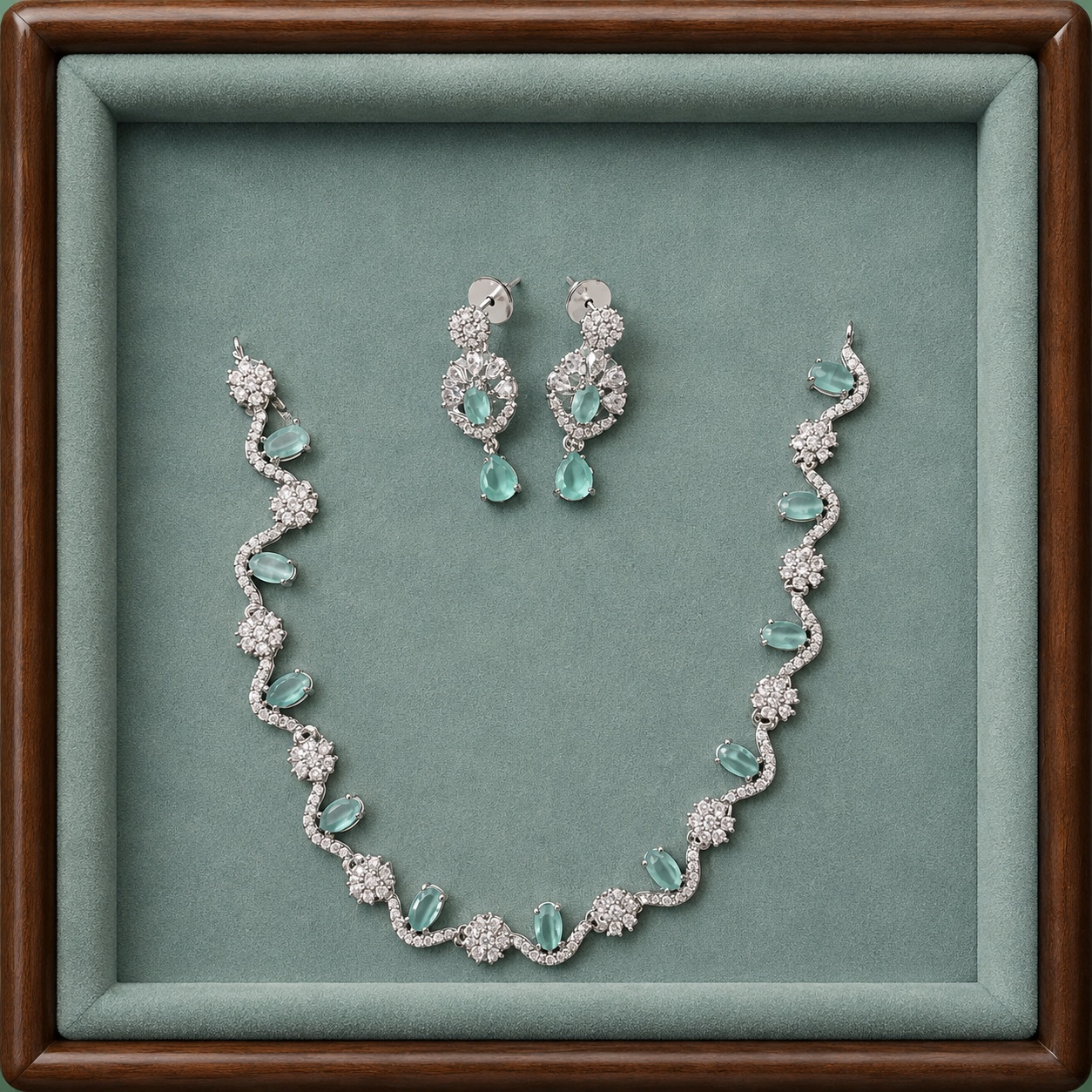 Elegant Crystal Necklace & Earring Set for Women | Designer Party Wear Jewelry Set