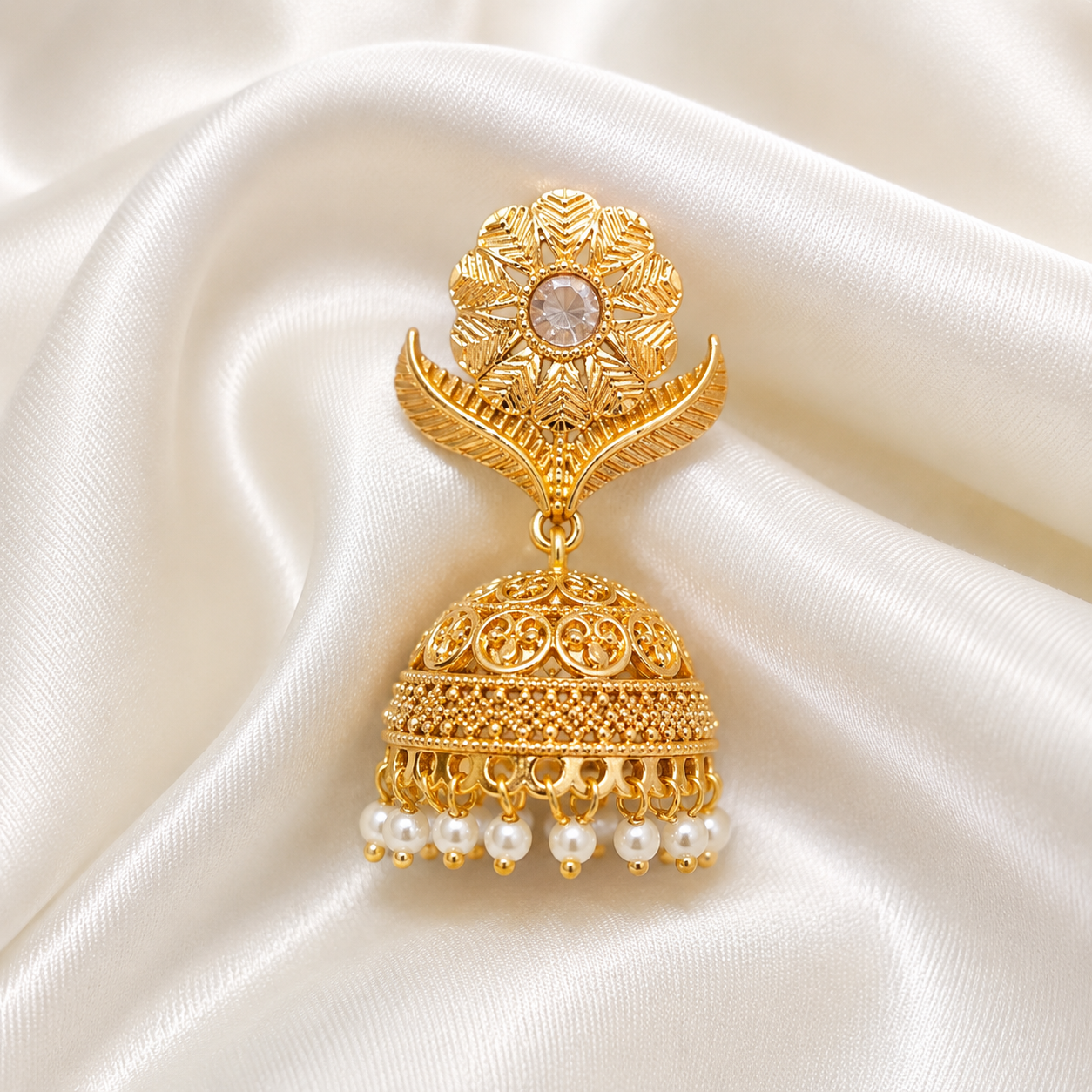 Floral Dome Jhumka Earrings for Women