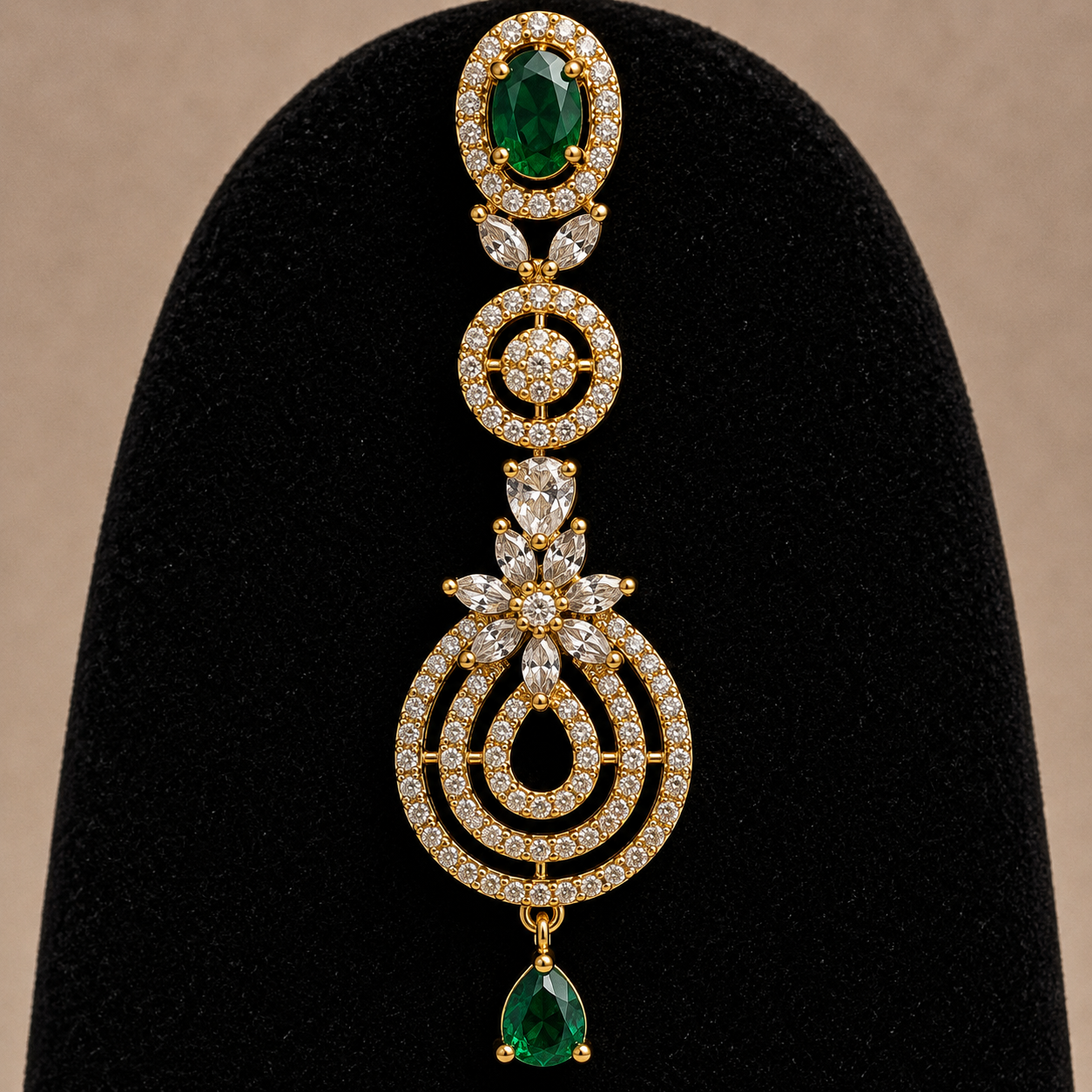 Premium Emerald Crystal Necklace and Earrings Set for Women