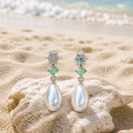 Elegant Pearl Drop Earrings for Women | Crystal Designer Party Wear Earrings