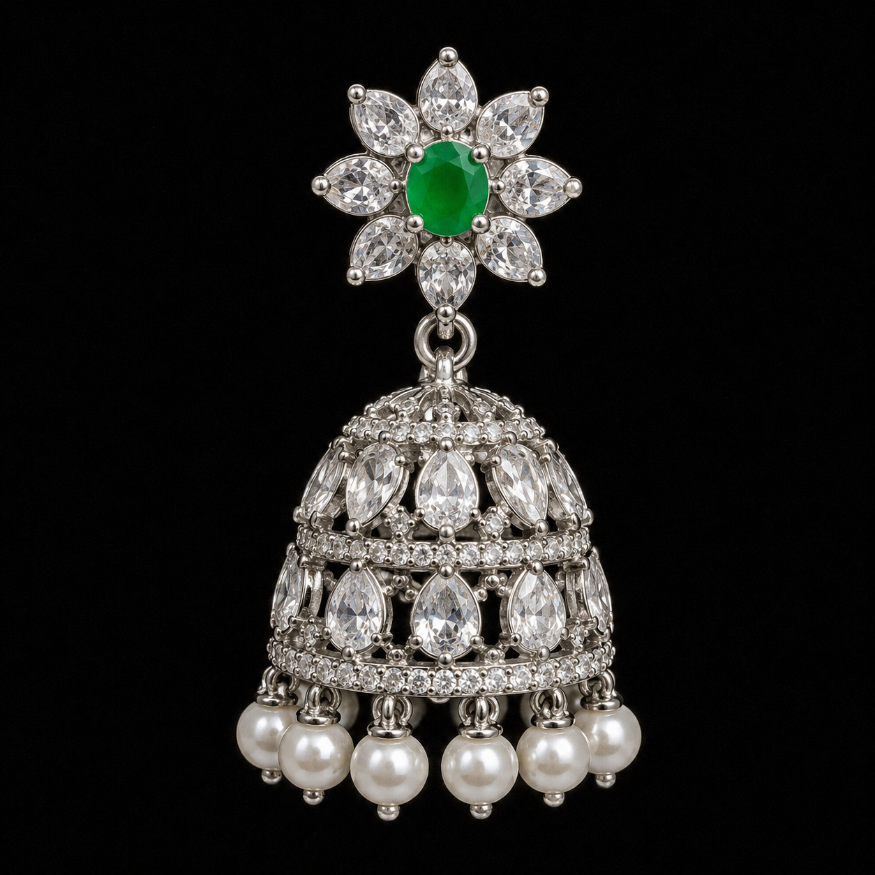 Bridal Long Necklace Set with Maang Tikka & Jhumka Earrings for Women