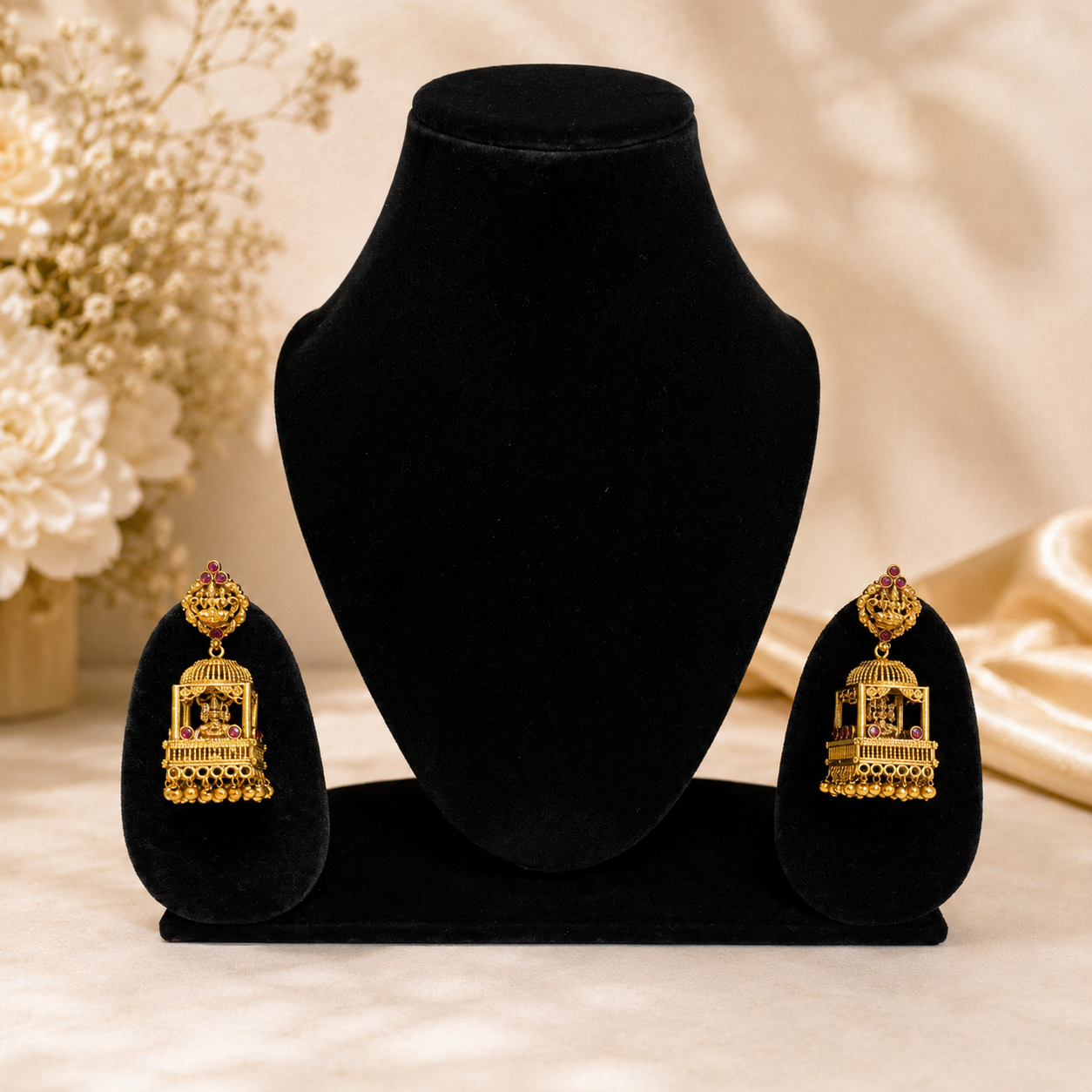 Temple Lakshmi Jhumka Earrings for Women