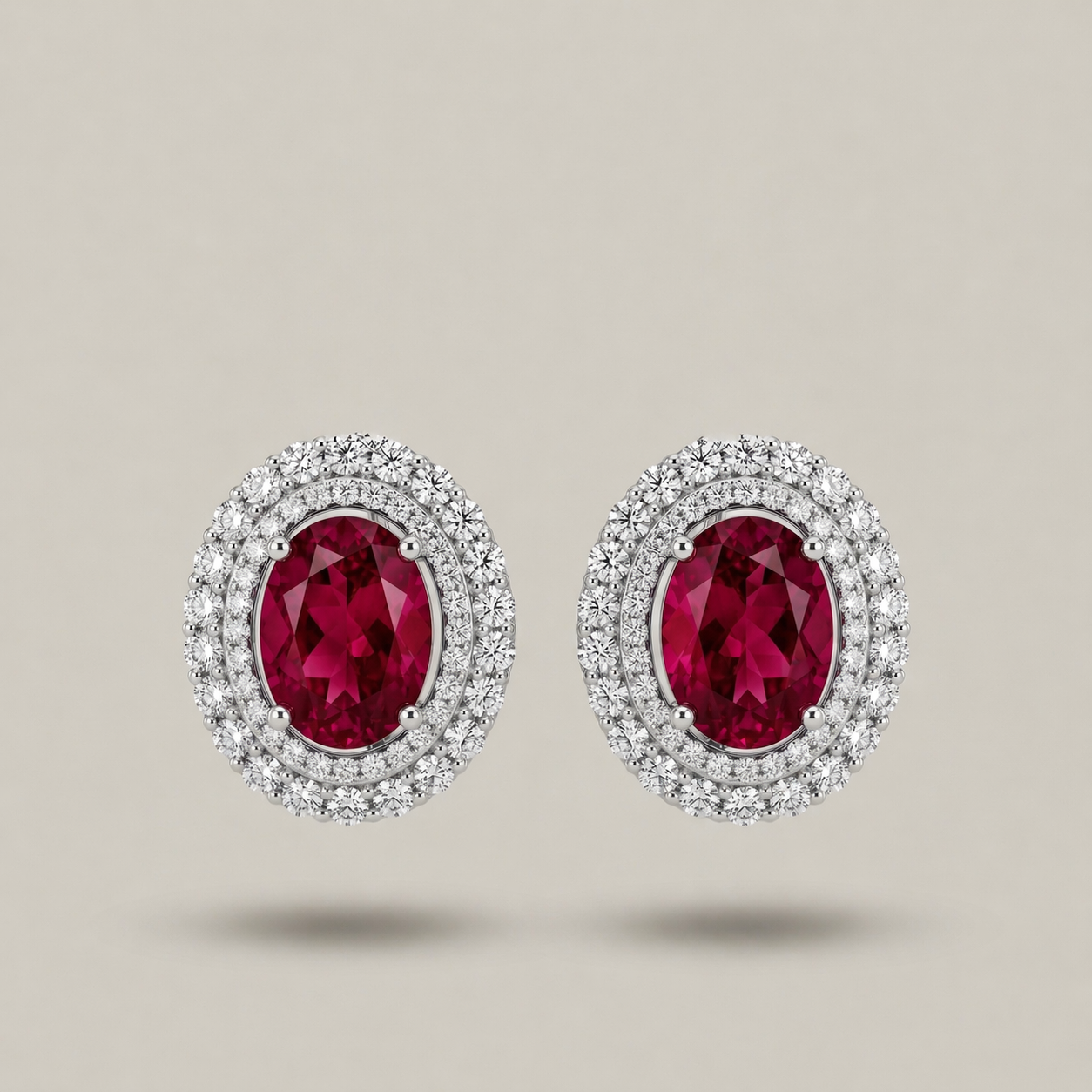 Red Stone Silver Stud Earrings – Elegant Minimal Earrings for Daily & Party Wear