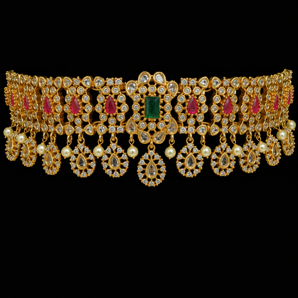 Designer Choker Necklace Set with Earrings for Women