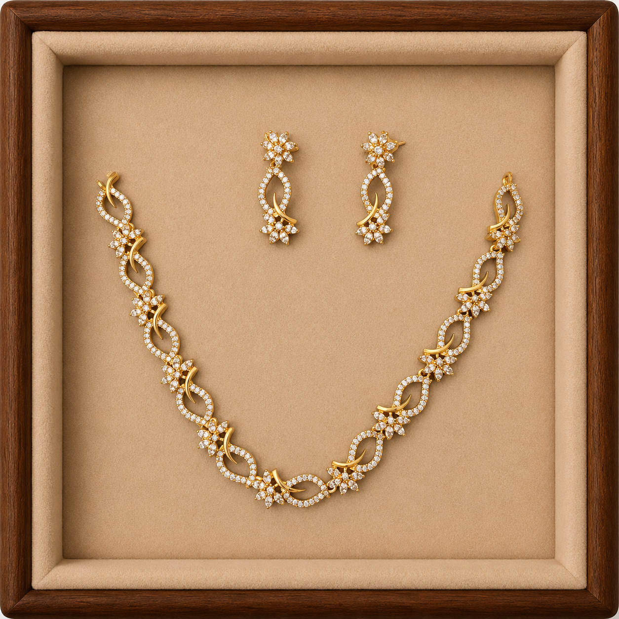 Elegant Floral Necklace & Earring Set for Women | Party Wear Designer Jewelry