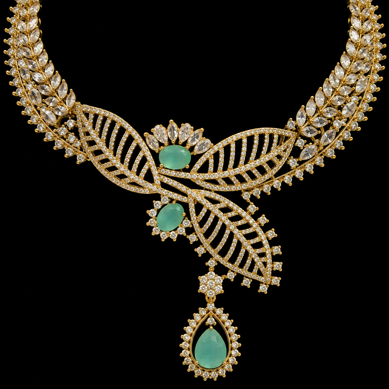Nature Inspired Leaf Pattern Jewelry Set with Earring for Women