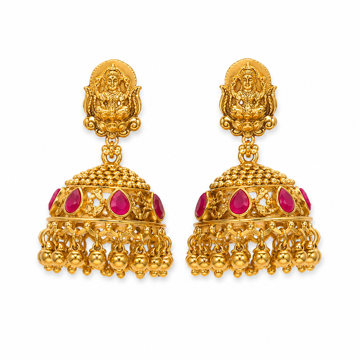 Lakshmi Temple Jhumka Earrings (Classic) for Women