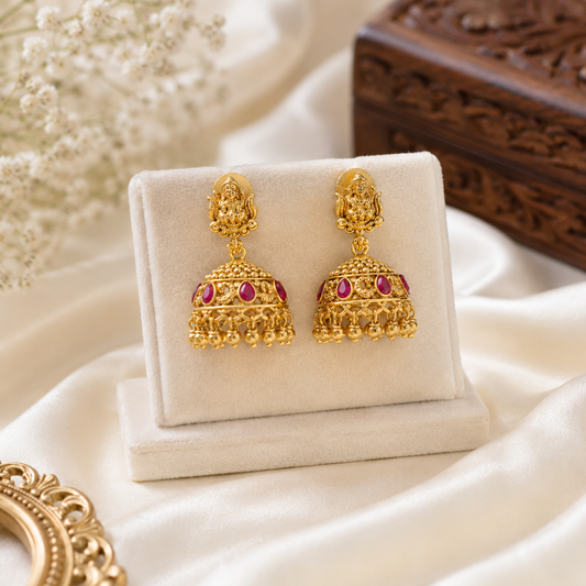Lakshmi Temple Jhumka Earrings (Classic) for Women