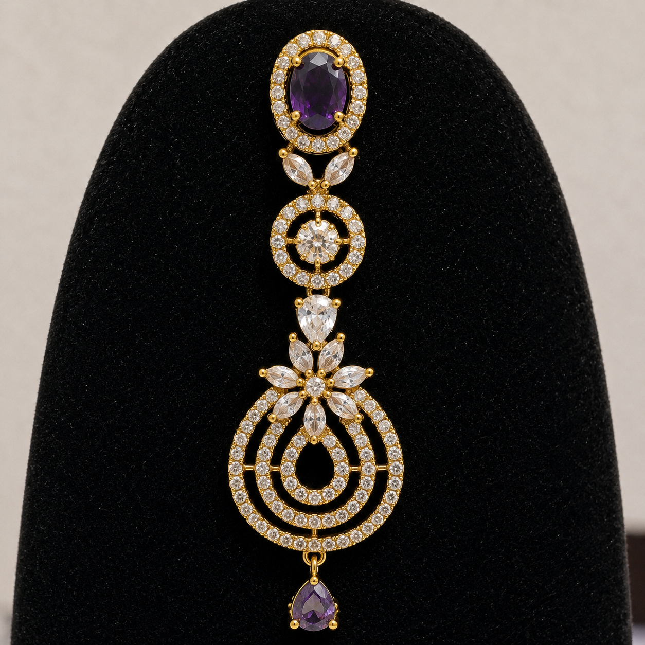 Lavender Stone Party Wear Necklace Set for Women