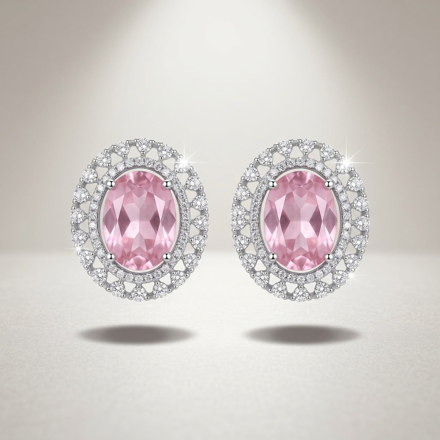 Attractive Pink Silver Stud Earrings for Women | Elegant Minimal Daily Wear Jewelry