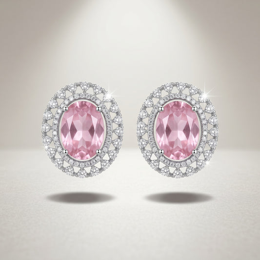 Attractive Pink Silver Stud Earrings for Women | Elegant Minimal Daily Wear Jewelry