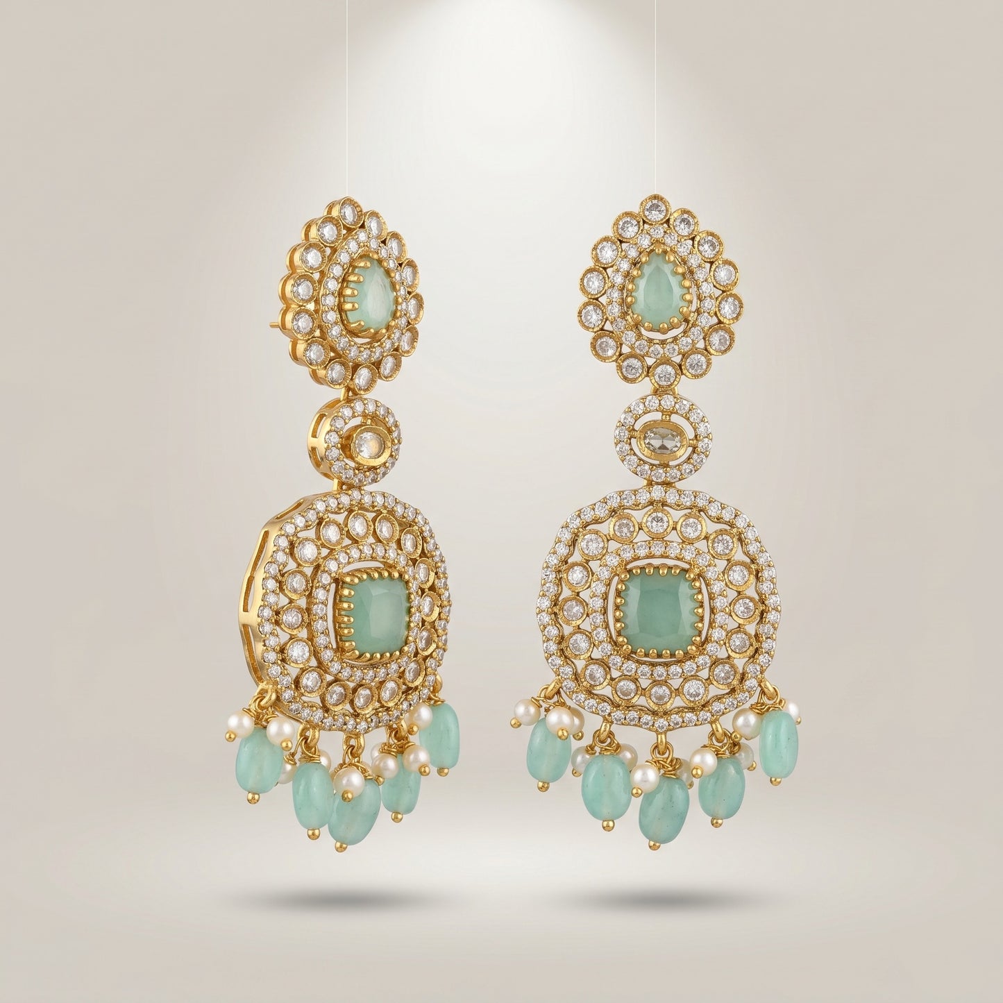 Emerald Royal Layered Necklace Set – Elegant Green Bridal Jewelry for Weddings & Festive Wear
