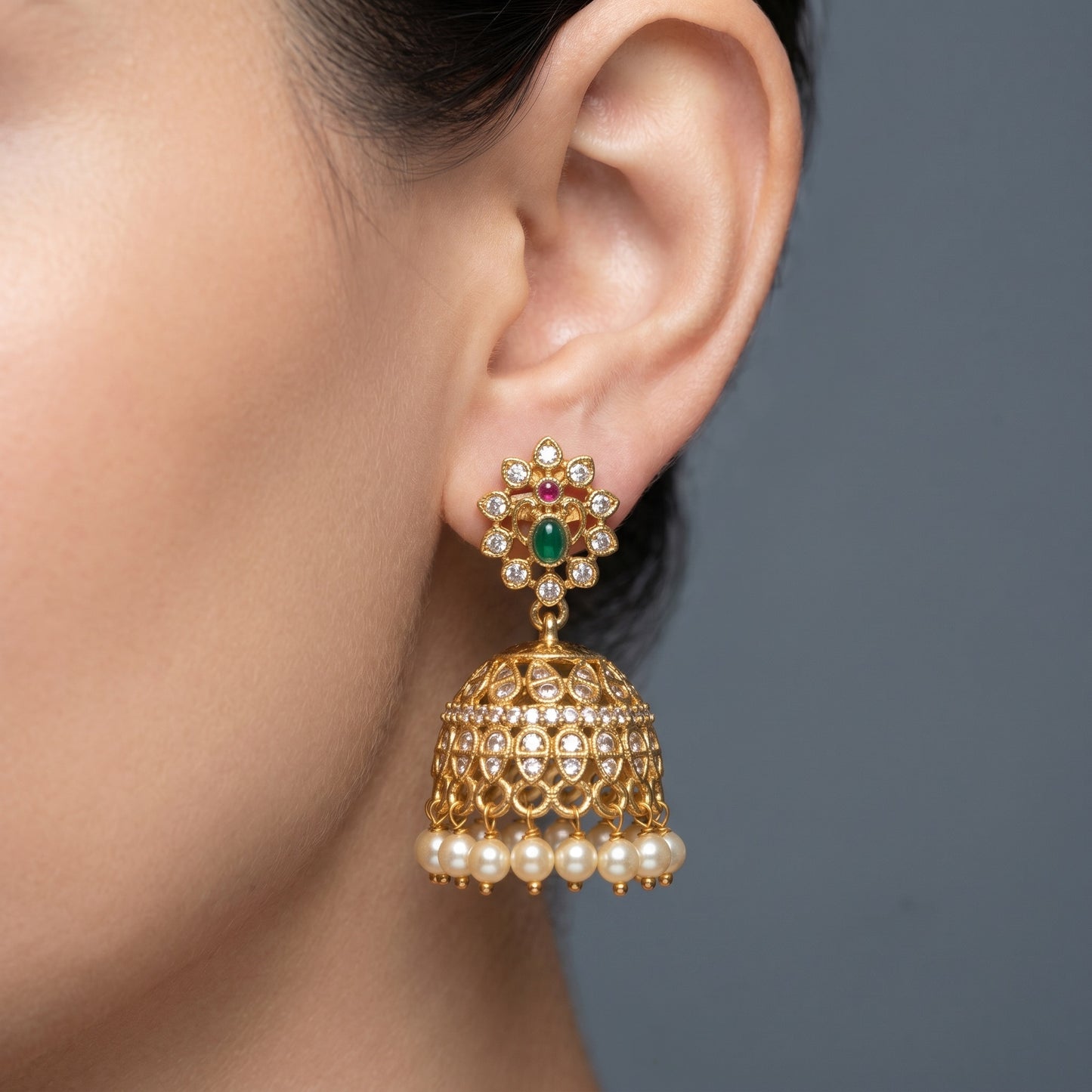 Temple Inspired Gold Pendant Necklace – Antique Heritage Jewelry for Weddings & Occasions
