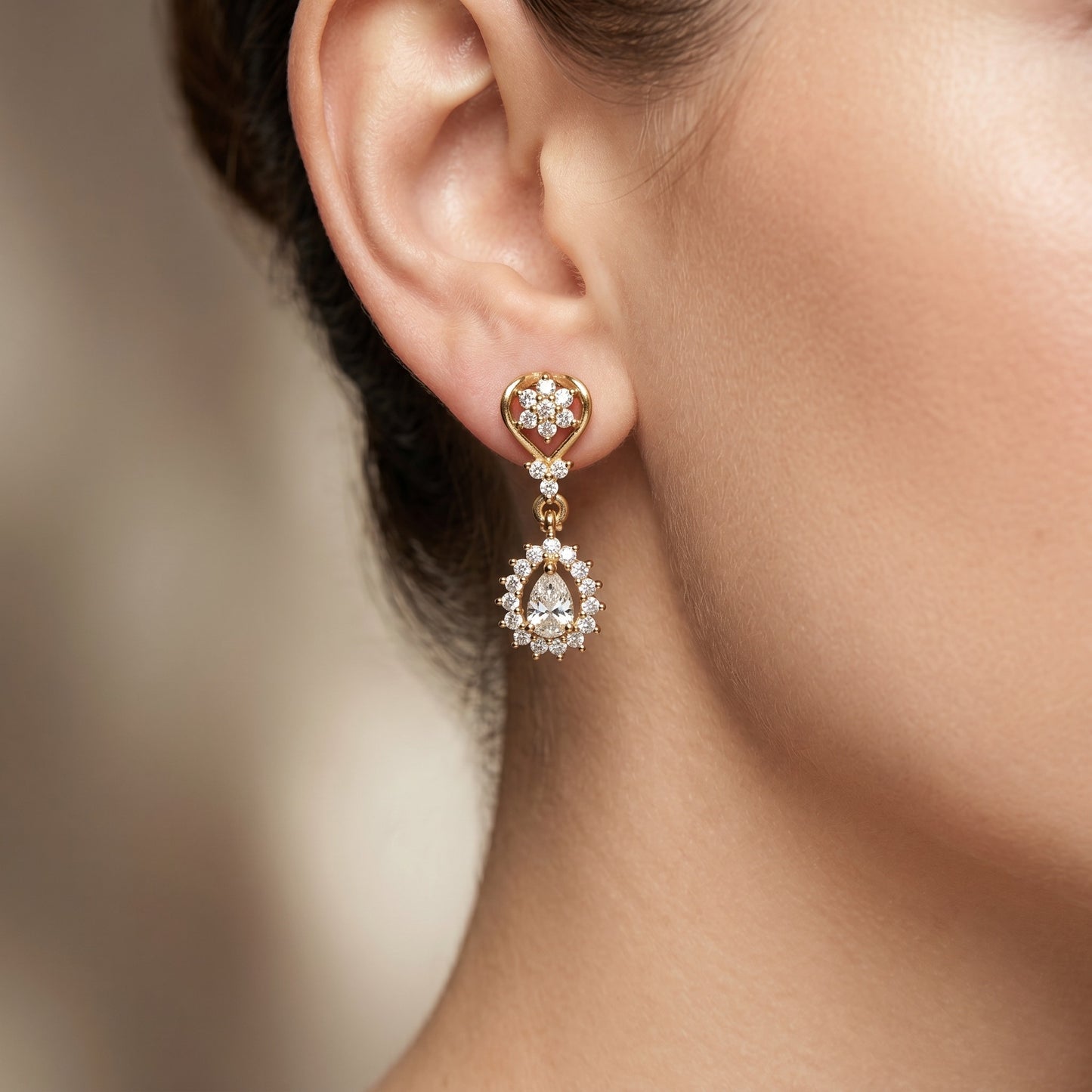 Crystal Drop Grace Necklace Set – Sparkling Bridal Jewelry for Weddings & Festive Wear