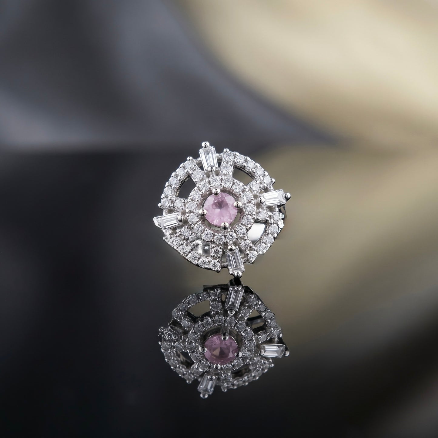 Cute Pink Stone Silver Stud Earrings – Stylish Minimal Earrings for Women