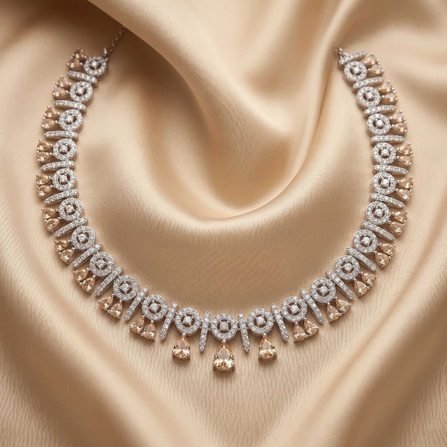 Champagne Sparkle Necklace – Elegant Designer Jewelry for Modern & Traditional Looks