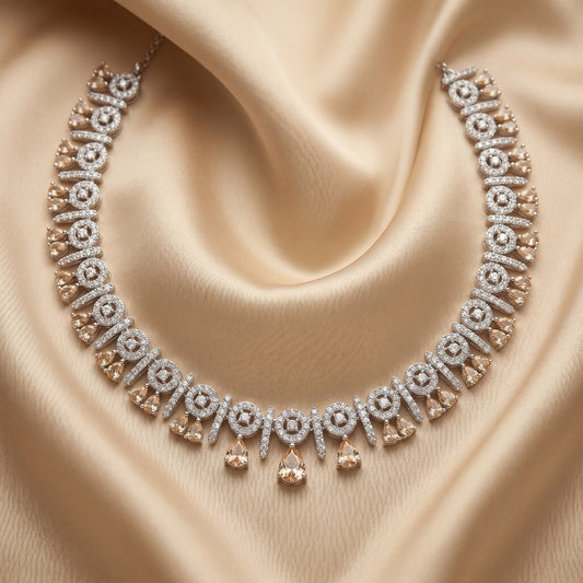 Champagne Sparkle Necklace – Elegant Designer Jewelry for Modern & Traditional Looks