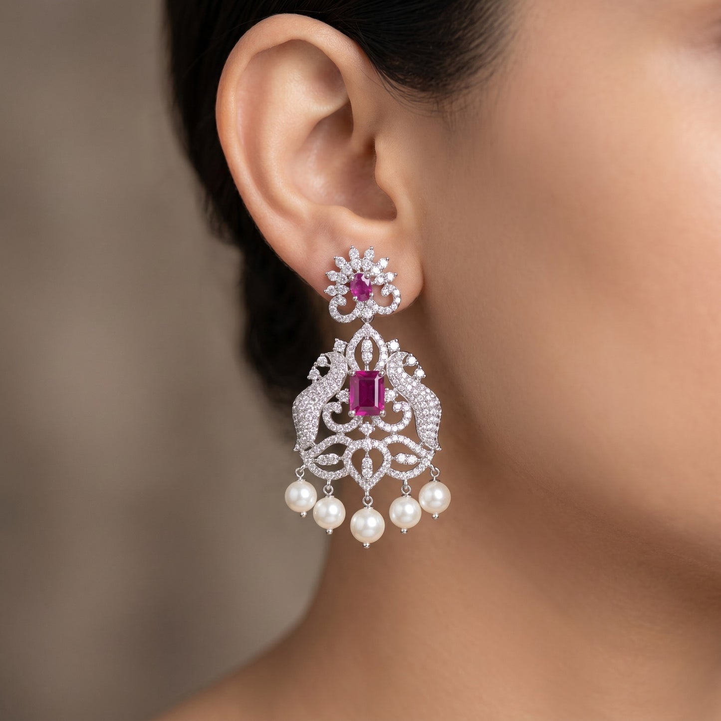 Regal Ruby Layered Necklace Set for Women | Bridal & Wedding Jewelry