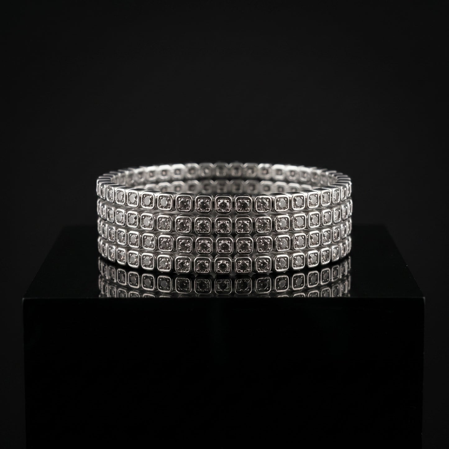 Luna Coil Spark Bangle Set Silver Coated for Women | Stylish Spiral Bracelet Jewelry