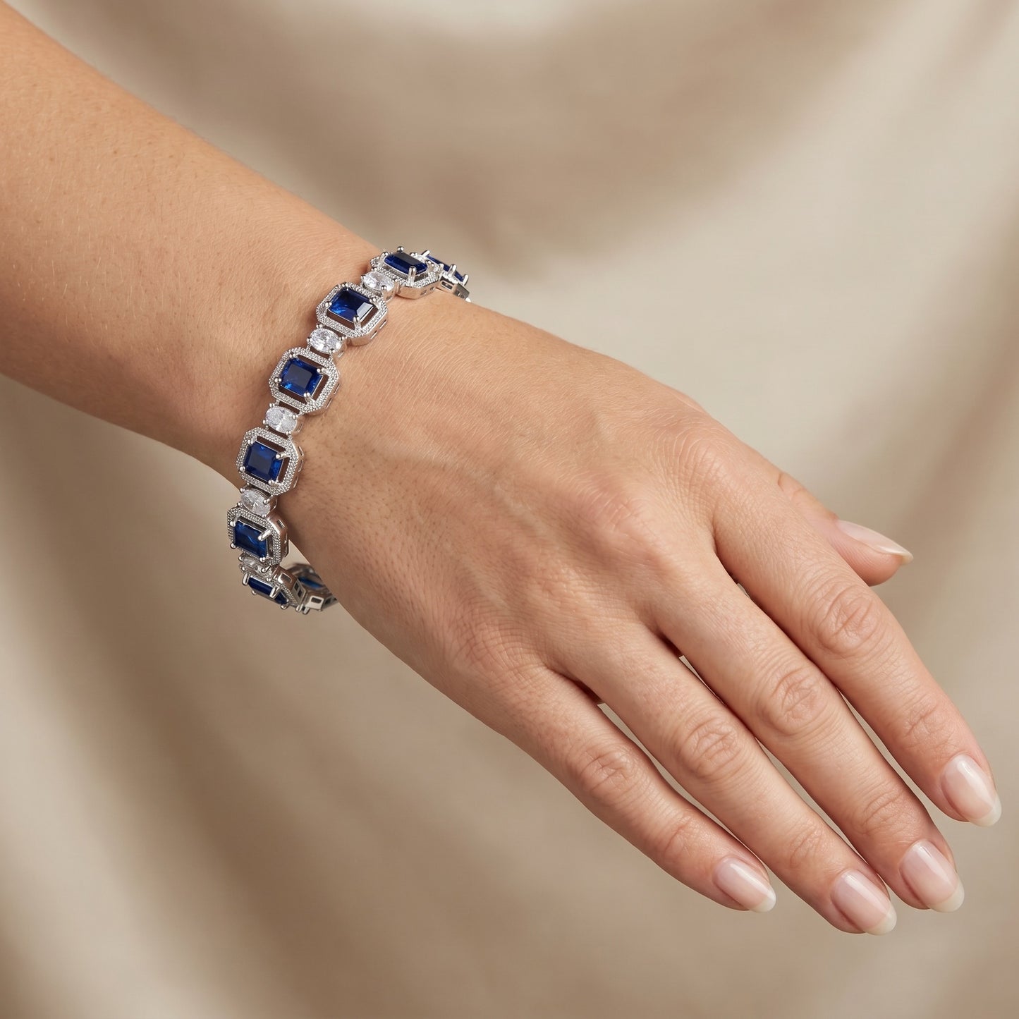 Sapphire Shine Blue Bangle Set – Royal Blue Stone Bangles for Wedding & Party Wear