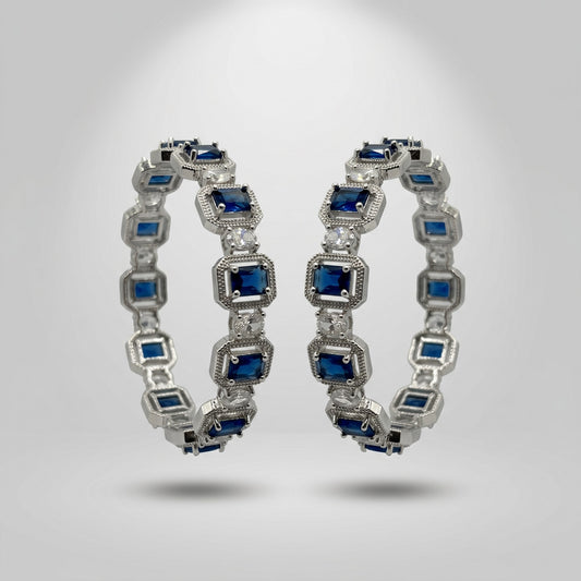 Sapphire Shine Blue Bangle Set – Royal Blue Stone Bangles for Wedding & Party Wear