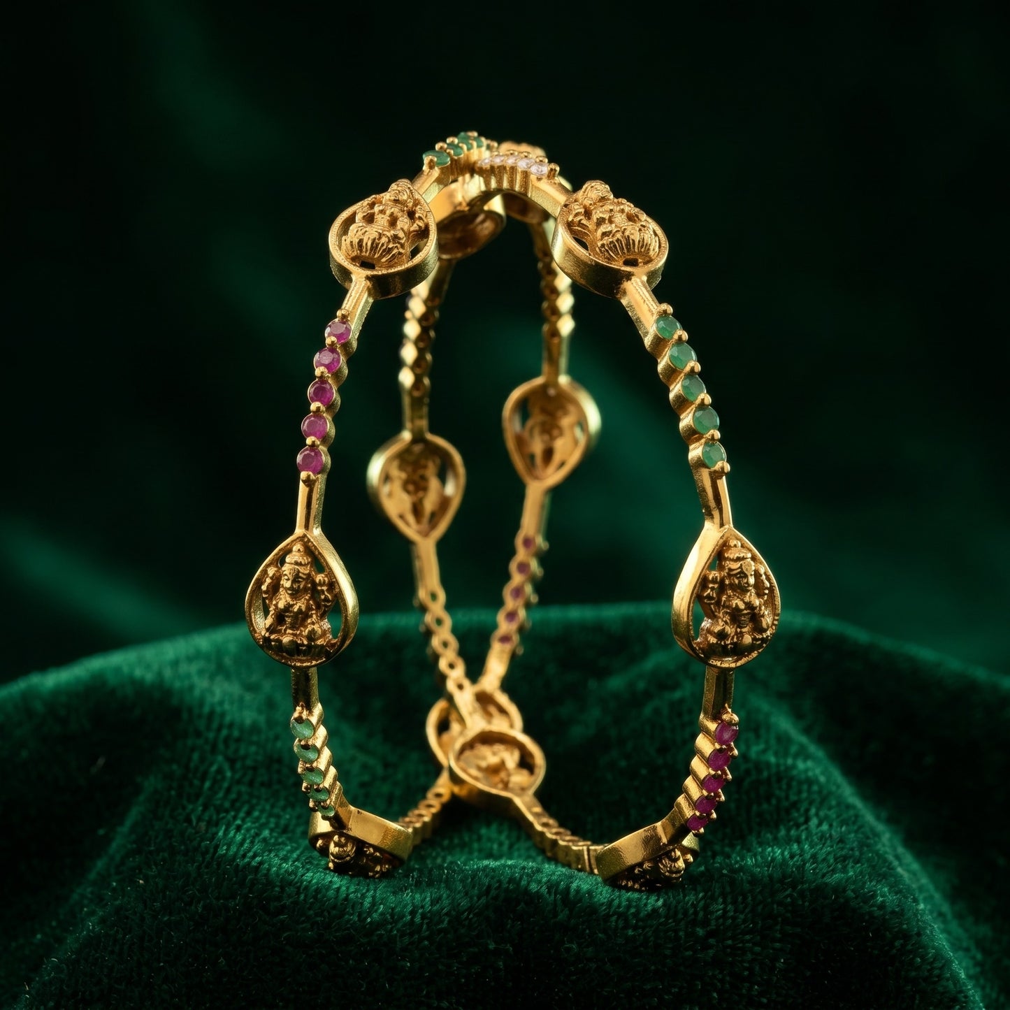 Traditional Gold Tone Bangle with Bead Detailing for Women | Festive & Ethnic Jewelry