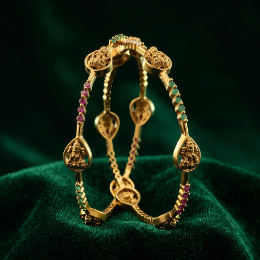 Traditional Gold Tone Bangle with Bead Detailing for Women | Festive & Ethnic Jewelry