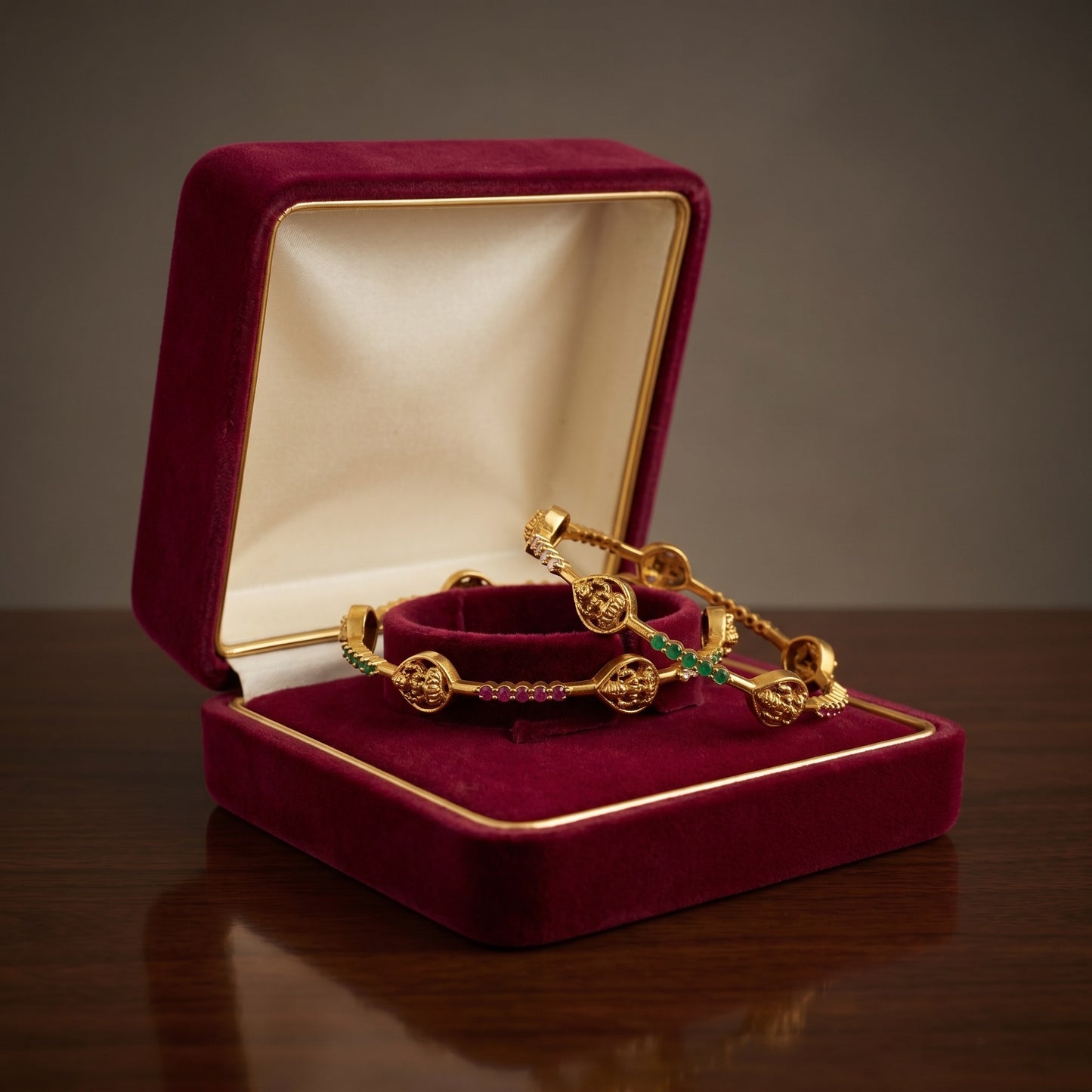 Traditional Gold Tone Bangle with Bead Detailing for Women | Festive & Ethnic Jewelry