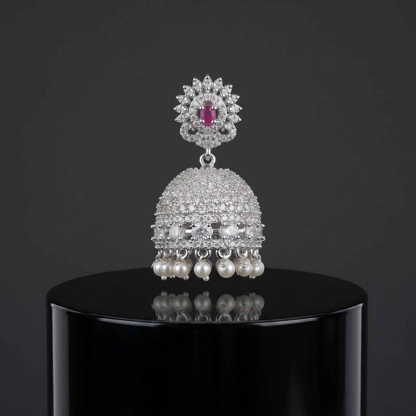 Glowing Pearl Drop Jhumka Earrings for Women | Traditional & Festive Jewelry