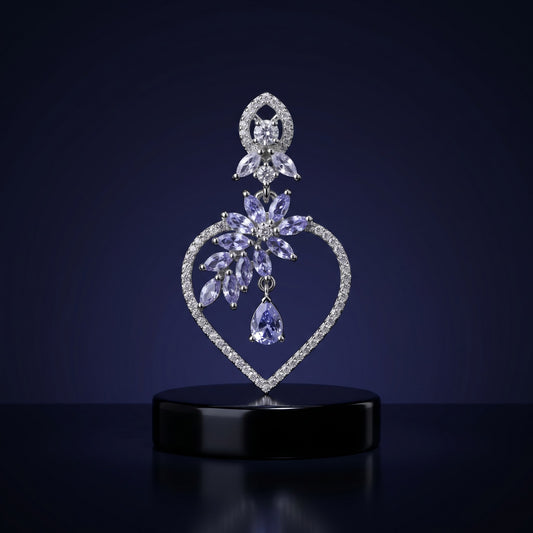 Soft Purple Silver Earrings for Women | Elegant Minimal Drop & Daily Wear Jewelry
