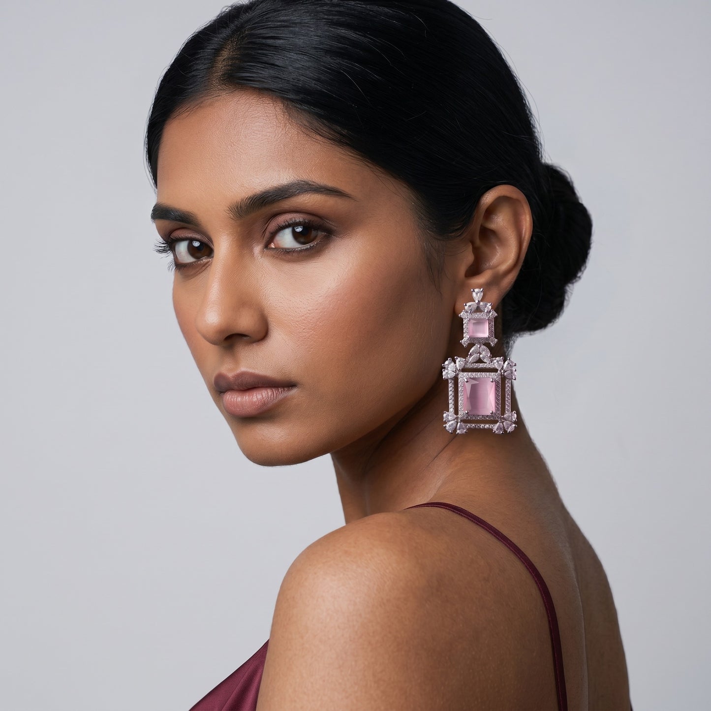Soft Pink Shying Earrings – Cute & Stylish Minimal Earrings for Everyday Wear