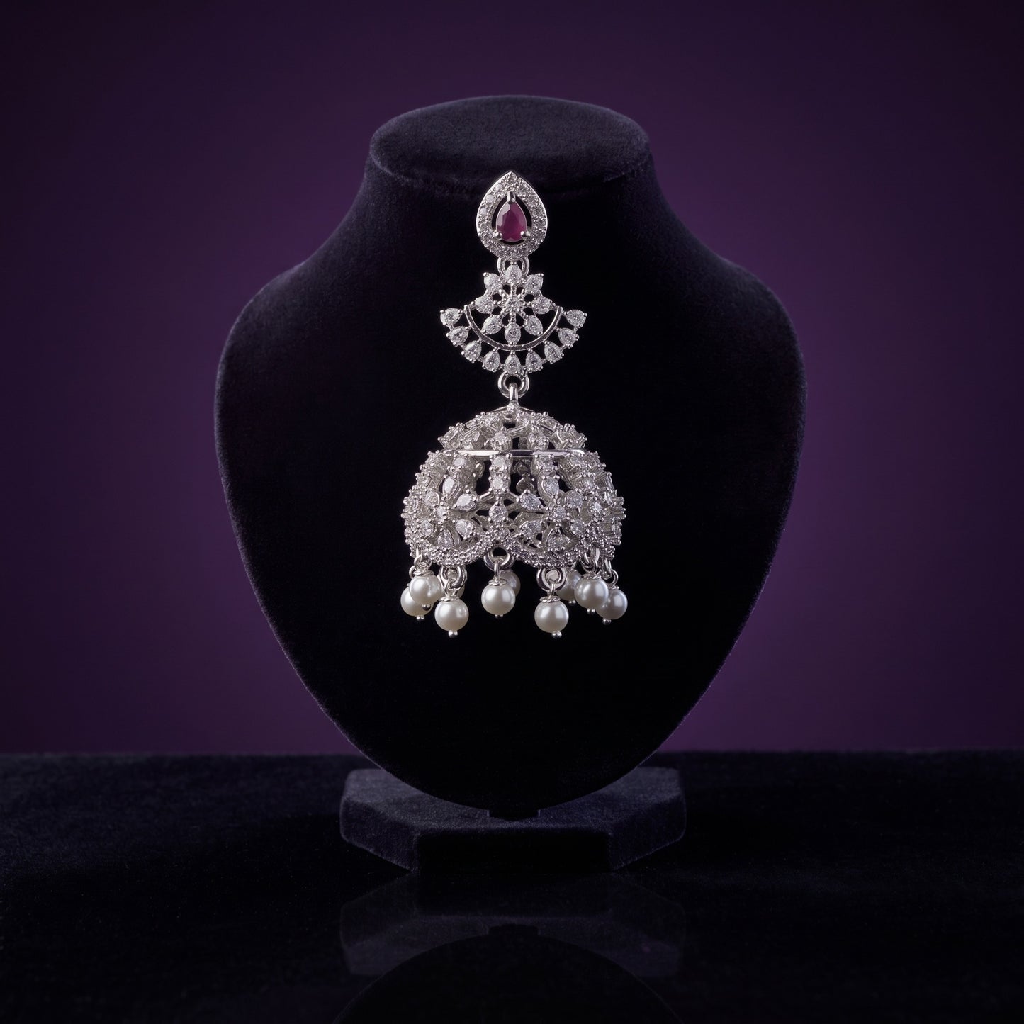 Pearl Drop Jhumka Earrings – Elegant Ethnic Wedding & Festive Jewelry