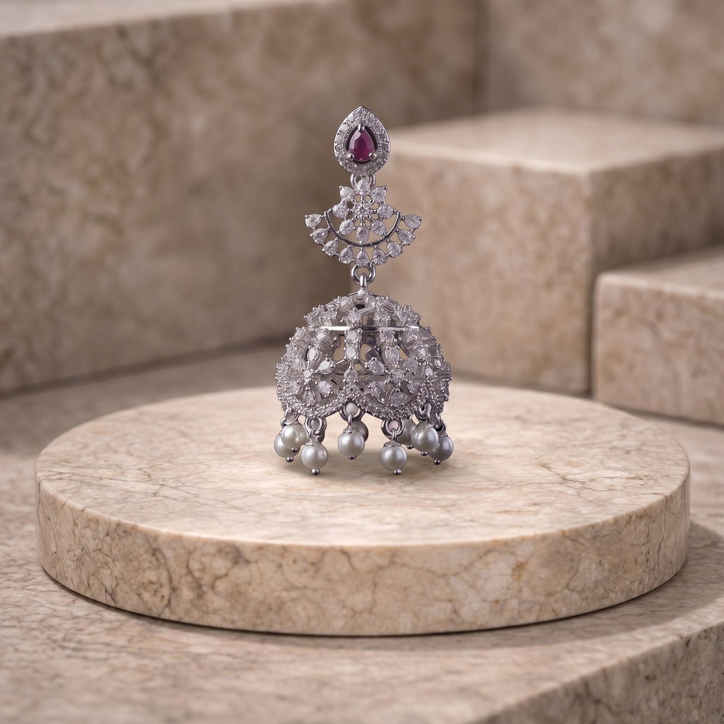 Pearl Drop Jhumka Earrings – Elegant Ethnic Wedding & Festive Jewelry