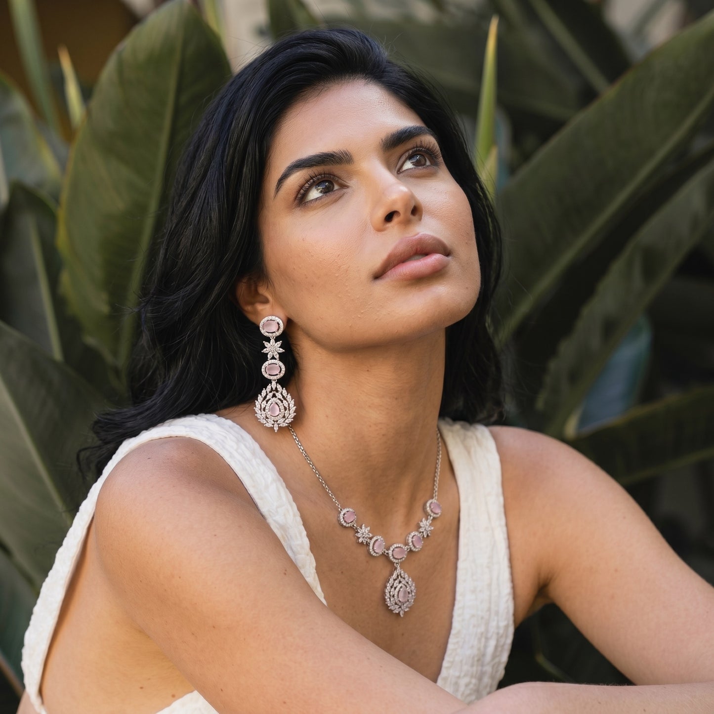 Soft Pink Silver Earrings for Women | Elegant Minimal Daily Wear Jewelry