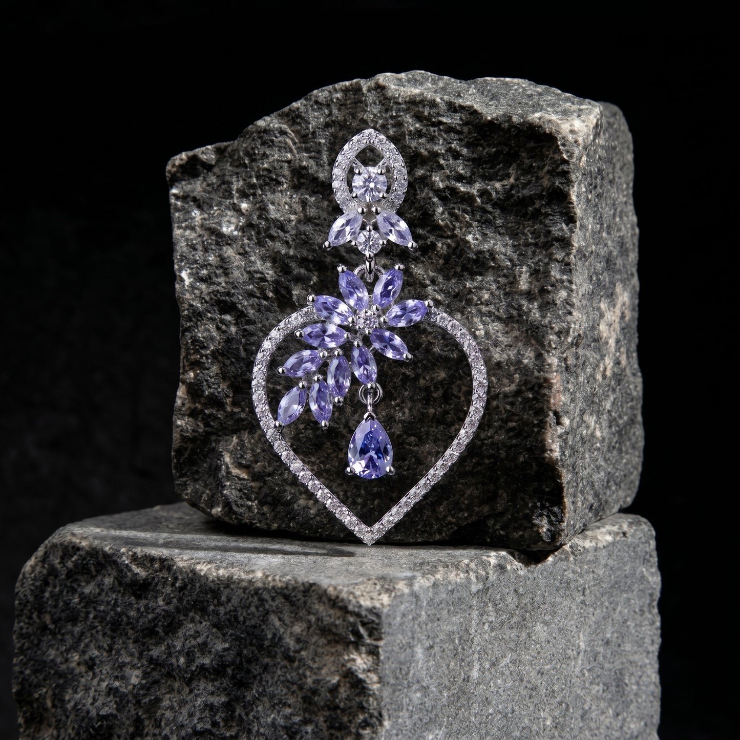 Soft Purple Silver Earrings for Women | Elegant Minimal Drop & Daily Wear Jewelry