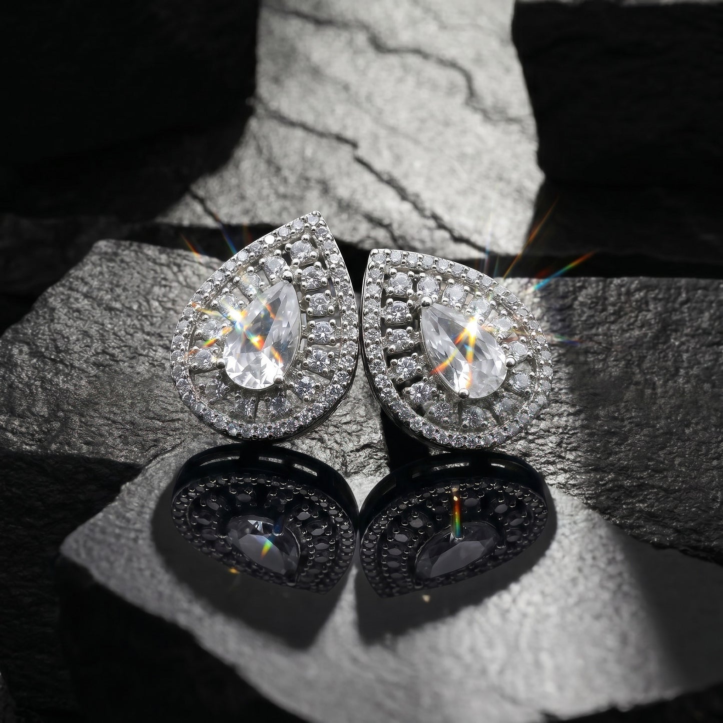 Minimal White Stone Stud Earrings for Women | Casual, Office & Festive Wear